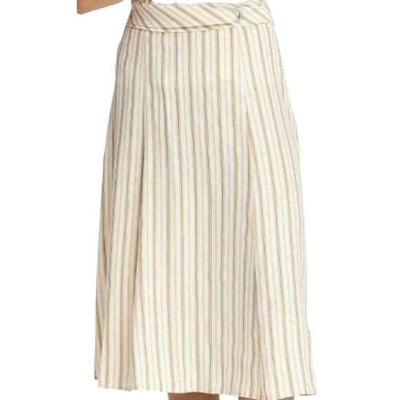 Rag & Bone Felix Stripe Silk Skirt Yellow size 12 - Picture 2 of 8